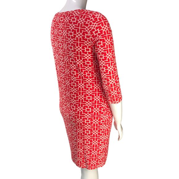 Gretchen Scott Womens Size L Dress Shift Jersey Geometric Print Round Neck Red - Picture 8 of 15